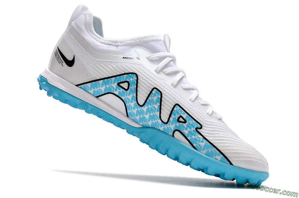 Nike Air Zoom Mercurial Vapor 15 Pro TF Artificial Turf Soccer Shoes - White/Blue/Black 4