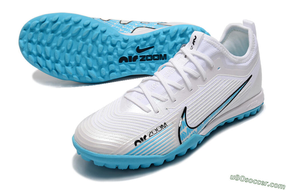 Nike Air Zoom Mercurial Vapor 15 Pro TF Artificial Turf Soccer Shoes - White/Blue/Black 3