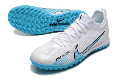 Nike Air Zoom Mercurial Vapor 15 Pro TF Artificial Turf Soccer Shoes - White/Blue/Black