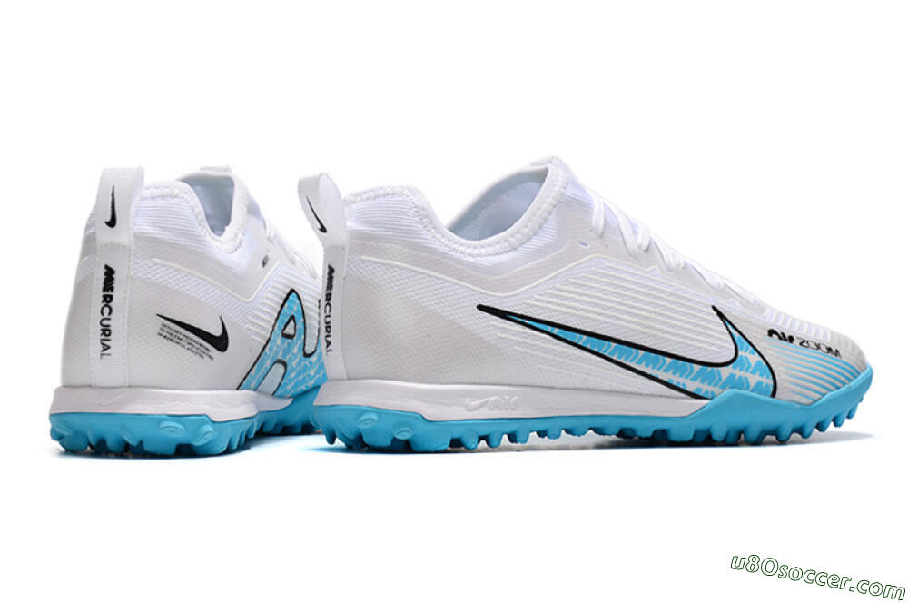 Nike Air Zoom Mercurial Vapor 15 Pro TF Artificial Turf Soccer Shoes - White/Blue/Black 6