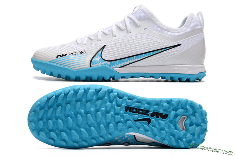 Nike Air Zoom Mercurial Vapor 15 Pro TF Artificial Turf Soccer Shoes - White/Blue/Black 0