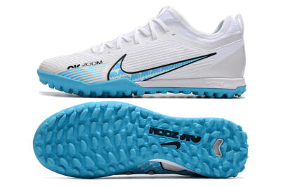 Nike Air Zoom Mercurial Vapor 15 Pro TF Artificial Turf Soccer Shoes - White/Blue/Black