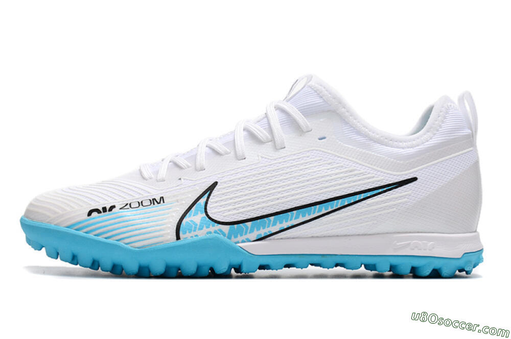 Nike Air Zoom Mercurial Vapor 15 Pro TF Artificial Turf Soccer Shoes - White/Blue/Black 2