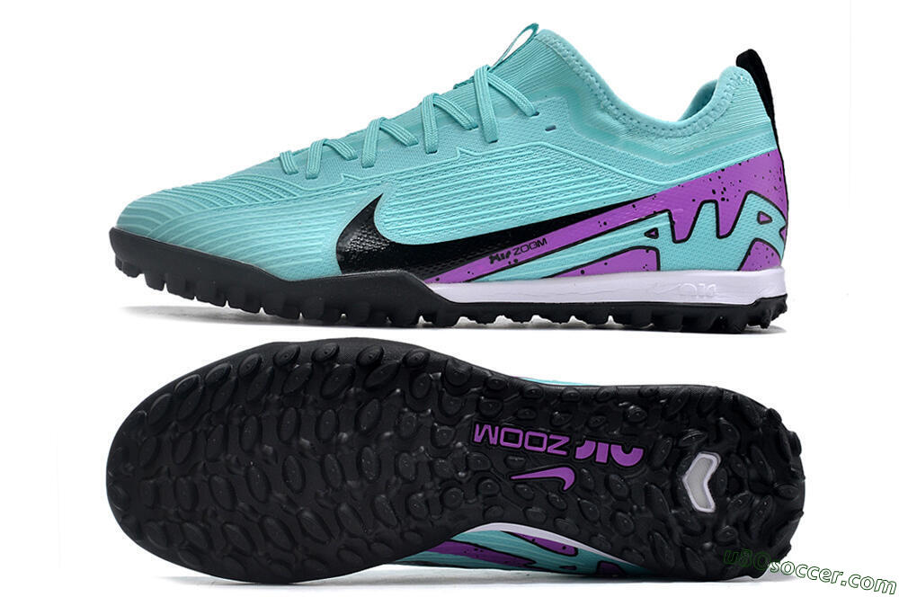 Nike Air Zoom Mercurial Vapor 15 Pro TF Artificial Turf Soccer Shoes - Blue/Black/Purple 0