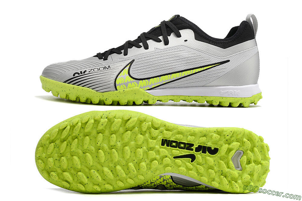 Nike Air Zoom Mercurial Vapor 15 Pro TF Artificial Turf Soccer Shoes - Silver/Yellow/Black 0