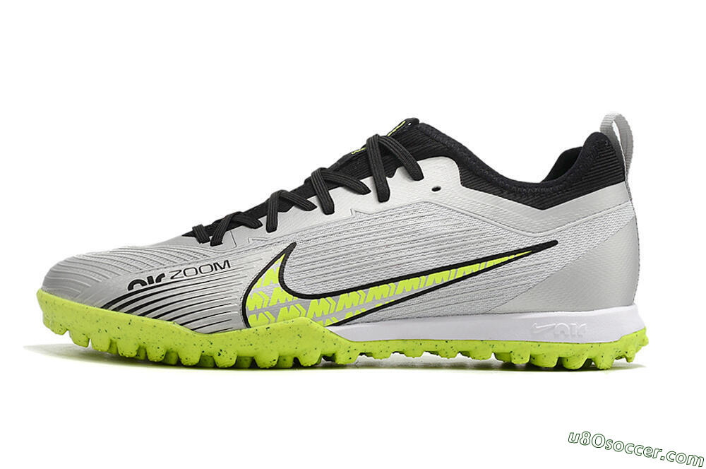 Nike Air Zoom Mercurial Vapor 15 Pro TF Artificial Turf Soccer Shoes - Silver/Yellow/Black 2