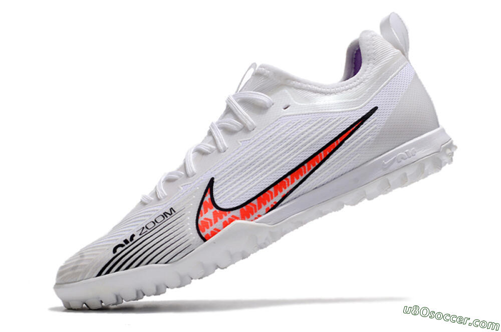 Nike Air Zoom Mercurial Vapor 15 Pro TF Artificial Turf Soccer Shoes - White/Black/Red 5
