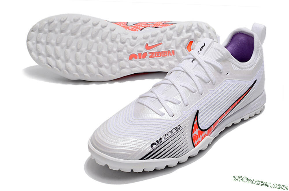 Nike Air Zoom Mercurial Vapor 15 Pro TF Artificial Turf Soccer Shoes - White/Black/Red 3