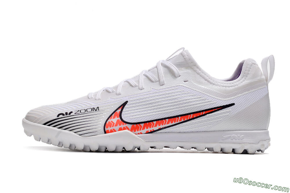 Nike Air Zoom Mercurial Vapor 15 Pro TF Artificial Turf Soccer Shoes - White/Black/Red 2