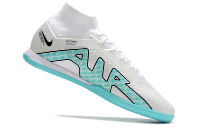 Nike Air Zoom Mercurial Superfly 9 Elite IC Indoor & Futsal Soccer Shoes - White/Blue/Black