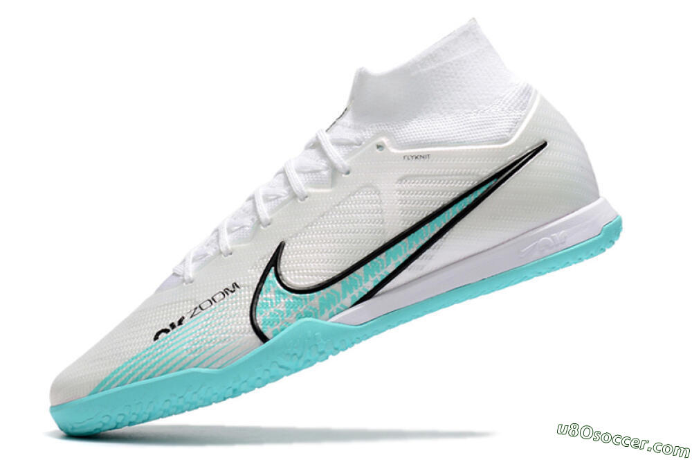 Nike Air Zoom Mercurial Superfly 9 Elite IC Indoor & Futsal Soccer Shoes - White/Blue/Black 5