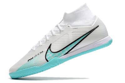 Nike Air Zoom Mercurial Superfly 9 Elite IC Indoor & Futsal Soccer Shoes - White/Blue/Black