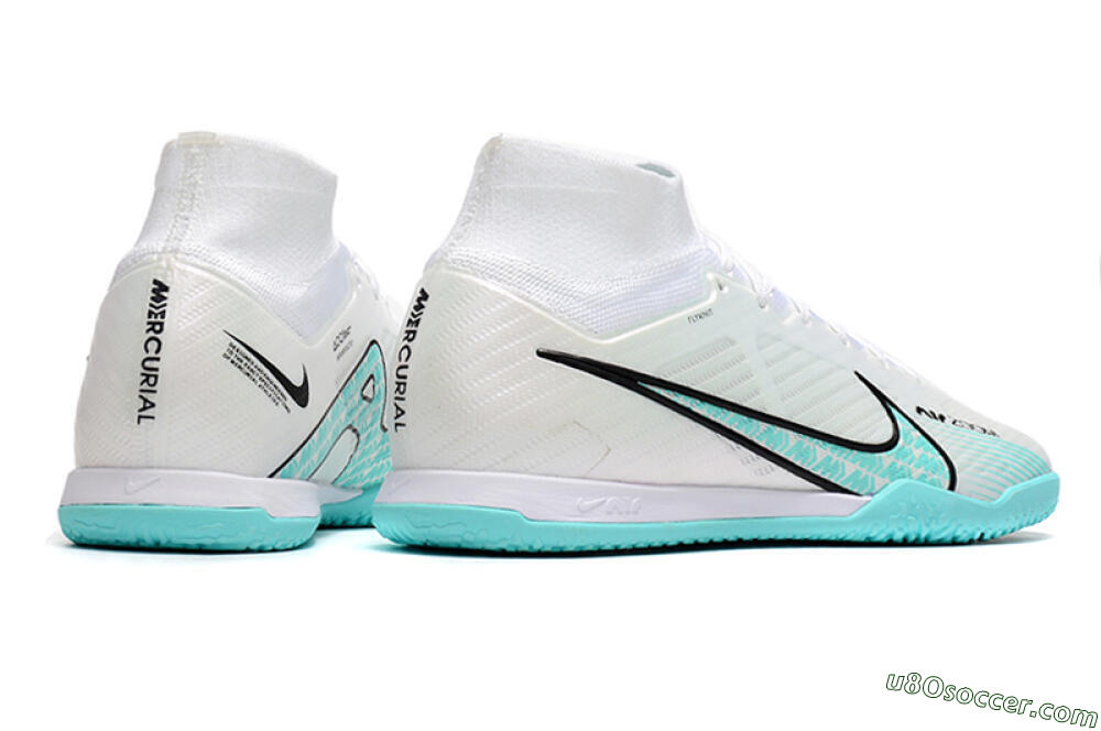 Nike Air Zoom Mercurial Superfly 9 Elite IC Indoor & Futsal Soccer Shoes - White/Blue/Black 6