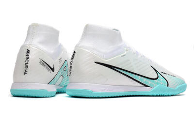 Nike Air Zoom Mercurial Superfly 9 Elite IC Indoor & Futsal Soccer Shoes - White/Blue/Black