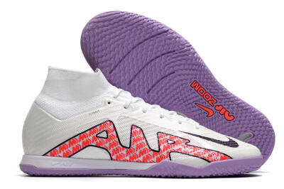 Nike Air Zoom Mercurial Superfly 9 Elite IC Indoor & Futsal Soccer Shoes - White/Black/Red/Purple