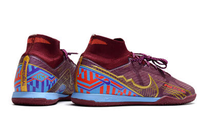 Nike Air Zoom Mercurial Superfly 9 Elite IC Indoor & Futsal Soccer Shoes - Red/Purple/Gold/Blue