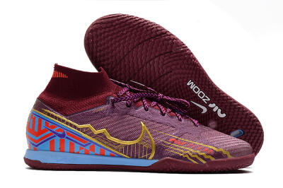 Nike Air Zoom Mercurial Superfly 9 Elite IC Indoor & Futsal Soccer Shoes - Red/Purple/Gold/Blue