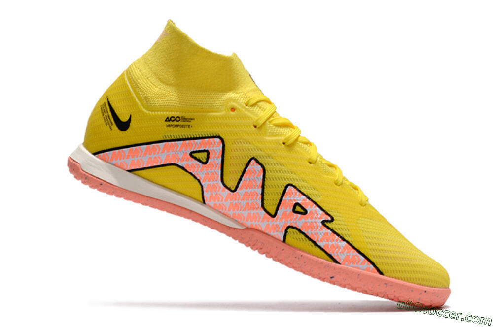 Nike Air Zoom Mercurial Superfly 9 Elite IC Indoor & Futsal Soccer Shoes - Yellow/Pink/Black 4