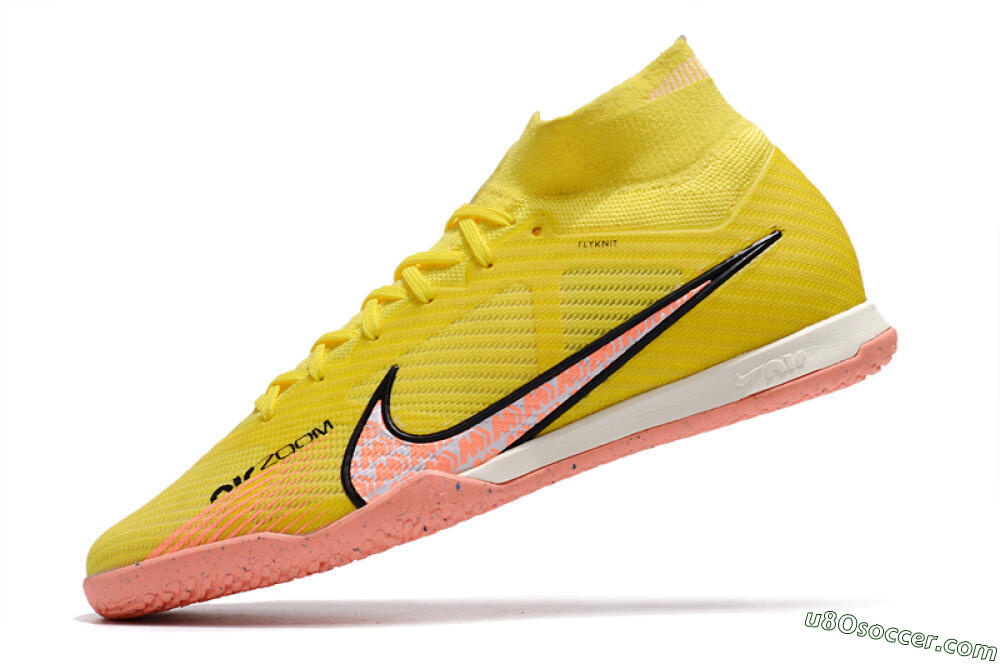 Nike Air Zoom Mercurial Superfly 9 Elite IC Indoor & Futsal Soccer Shoes - Yellow/Pink/Black 5
