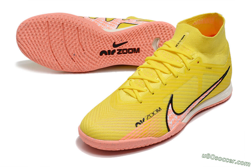 Nike Air Zoom Mercurial Superfly 9 Elite IC Indoor & Futsal Soccer Shoes - Yellow/Pink/Black 3