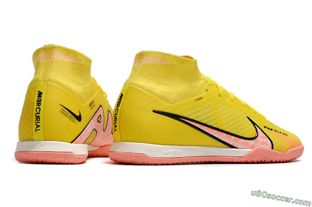 Nike Air Zoom Mercurial Superfly 9 Elite IC Indoor & Futsal Soccer Shoes - Yellow/Pink/Black 6