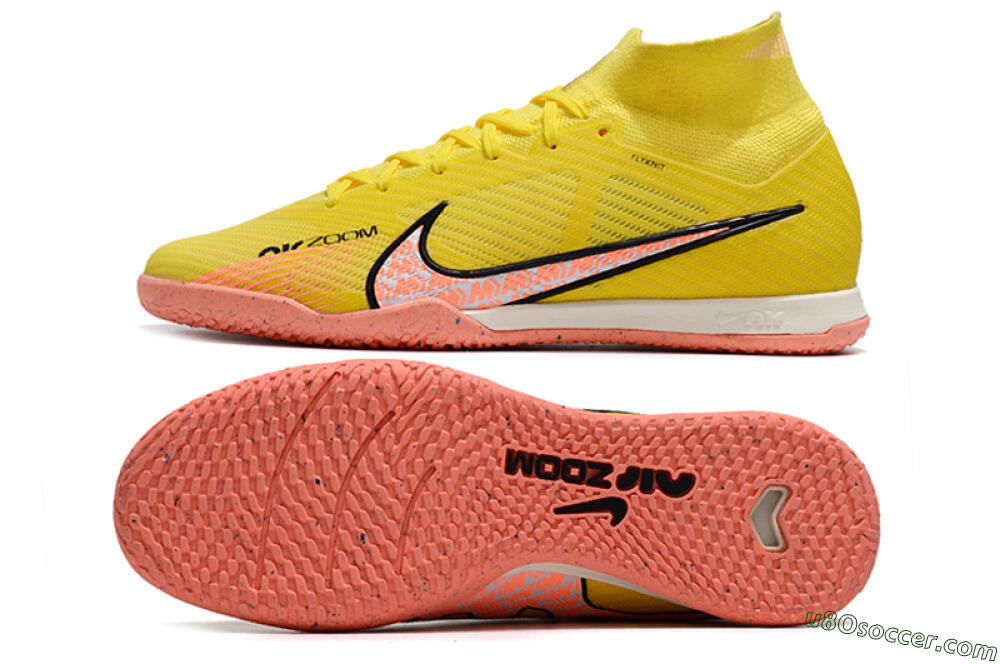 Nike Air Zoom Mercurial Superfly 9 Elite IC Indoor & Futsal Soccer Shoes - Yellow/Pink/Black 0