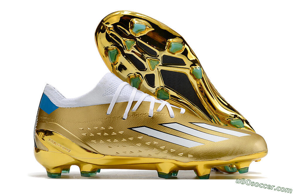 Adidas X Speedportal .1 FG Firm Ground Soccer Cleats - Gold/White/Blue 1