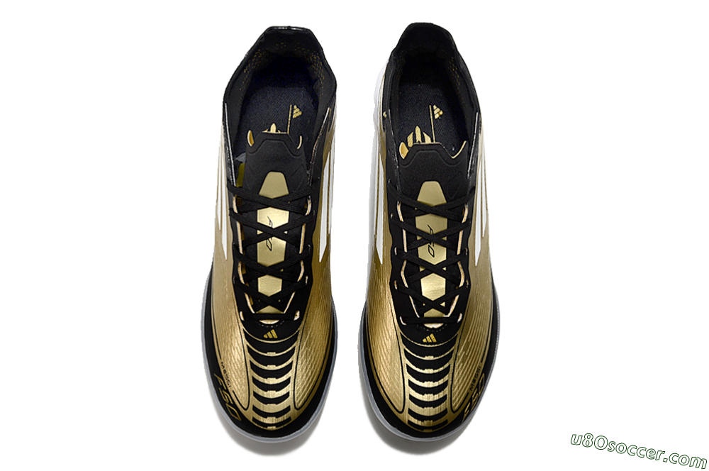 Adidas F50 Elite TF Artificial Turf Soccer Shoes - Gold/White/Black 4