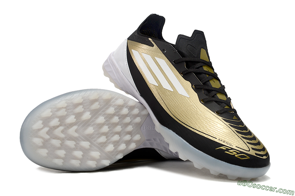 Adidas F50 Elite TF Artificial Turf Soccer Shoes - Gold/White/Black 3