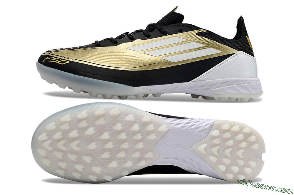 Adidas F50 Elite TF Artificial Turf Soccer Shoes - Gold/White/Black 0