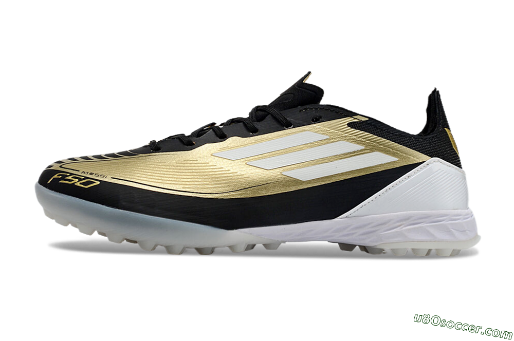 Adidas F50 Elite TF Artificial Turf Soccer Shoes - Gold/White/Black 2
