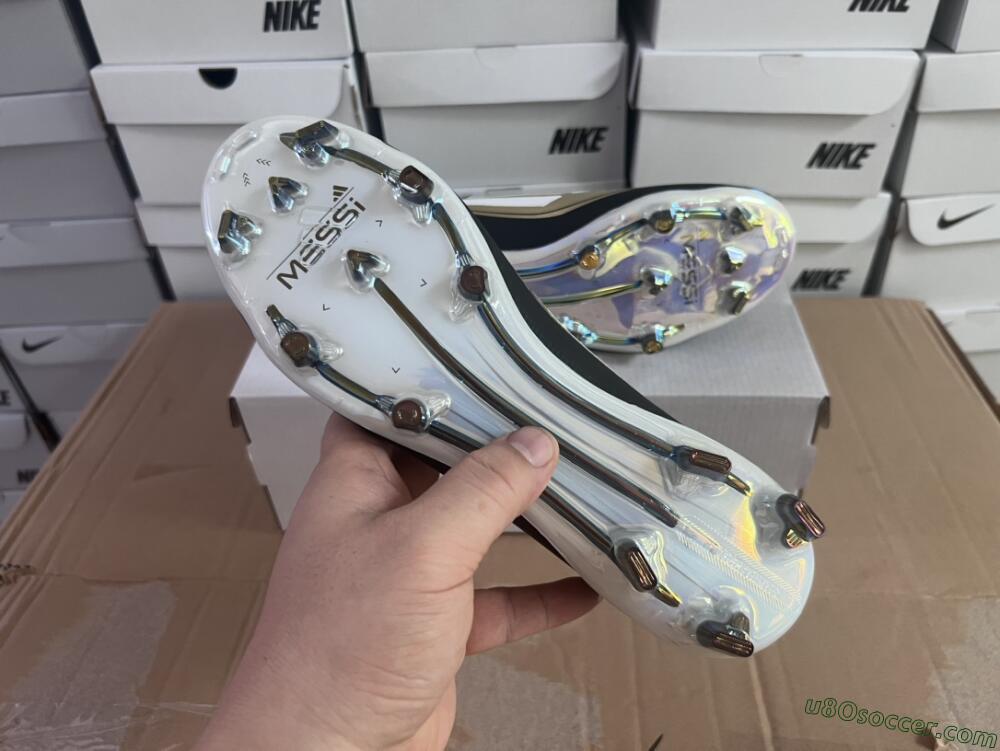 Adidas F50 Adizero Messi Laceless FG Firm Ground Soccer Cleats - Gold/White/Black