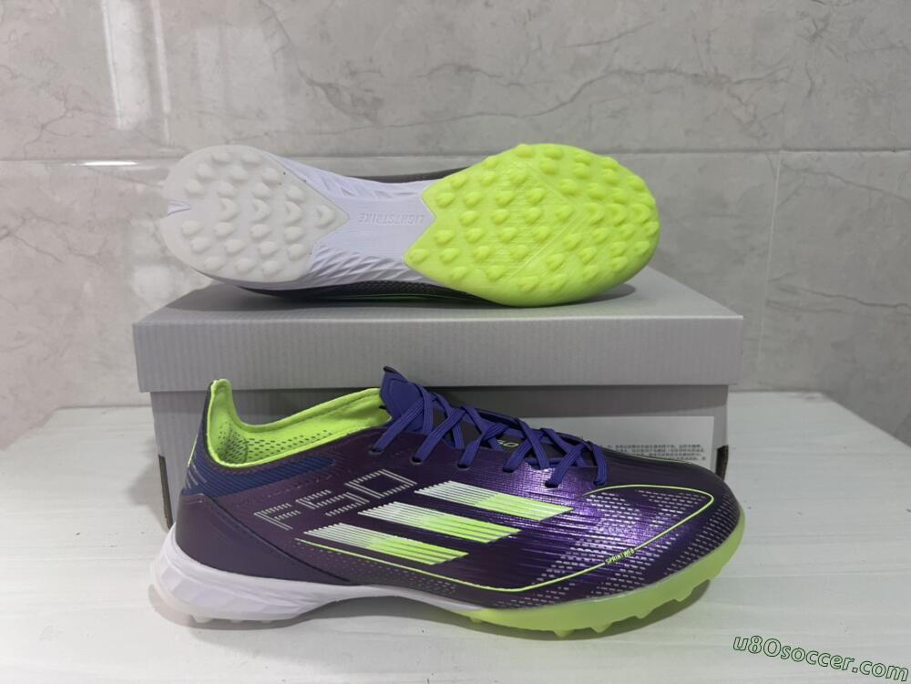 Adidas F50 Elite TF Artificial Turf Soccer Shoes - Purple/Yellow/White