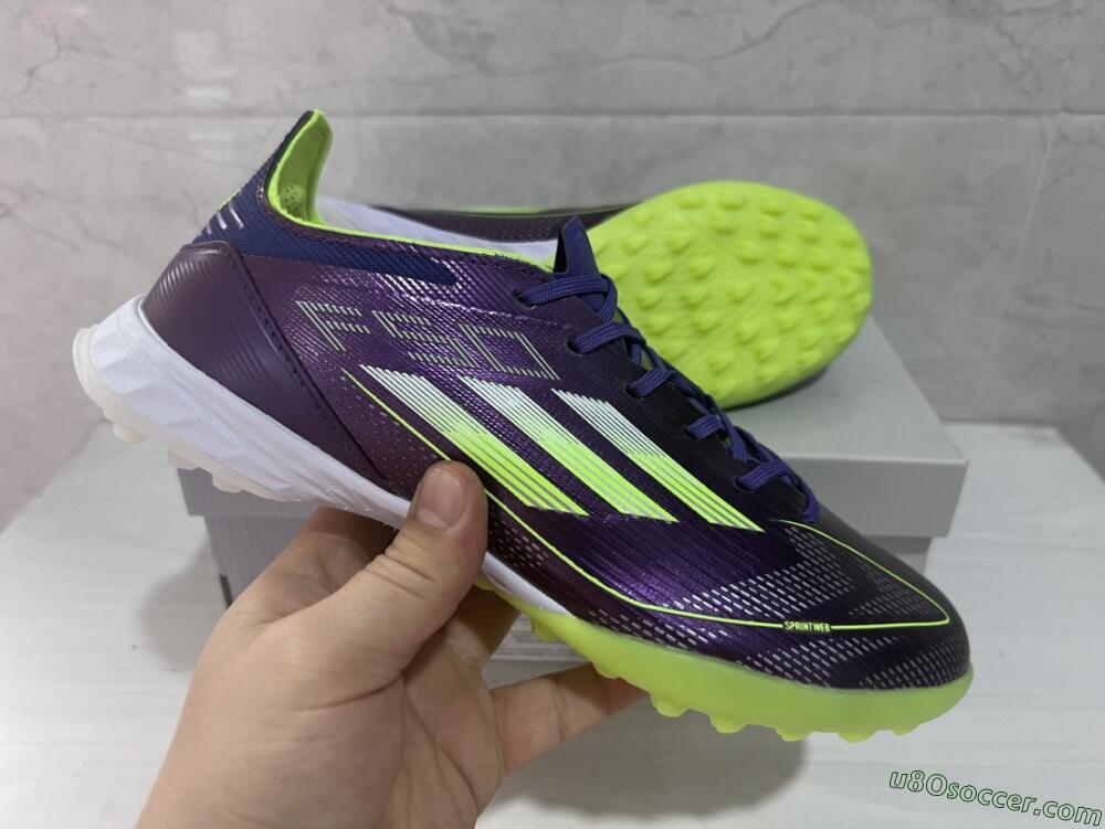 Adidas F50 Elite TF Artificial Turf Soccer Shoes - Purple/Yellow/White