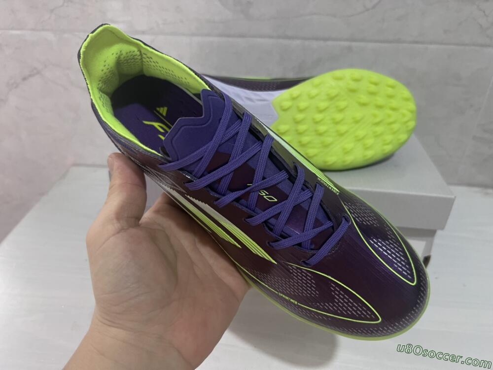 Adidas F50 Elite TF Artificial Turf Soccer Shoes - Purple/Yellow/White