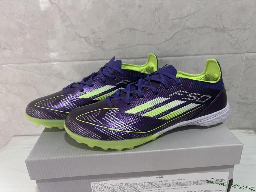 Adidas F50 Elite TF Artificial Turf Soccer Shoes - Purple/Yellow/White