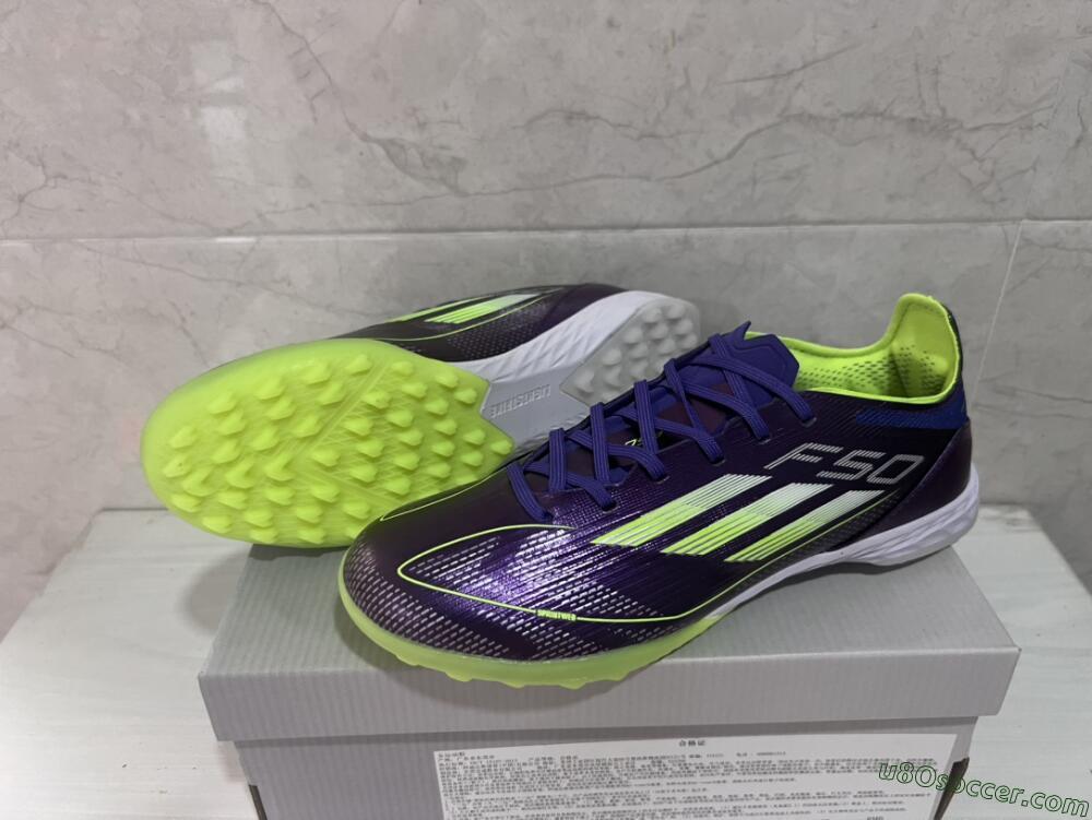 Adidas F50 Elite TF Artificial Turf Soccer Shoes - Purple/Yellow/White