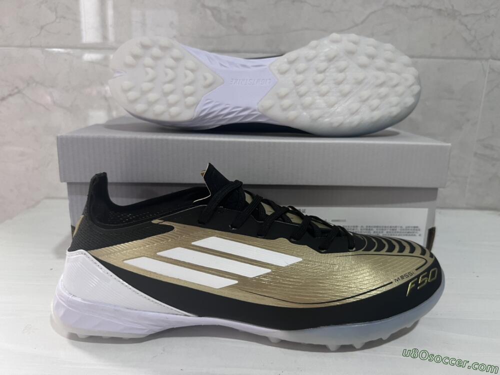 Adidas F50 Elite TF Artificial Turf Soccer Shoes - Gold/White/Black