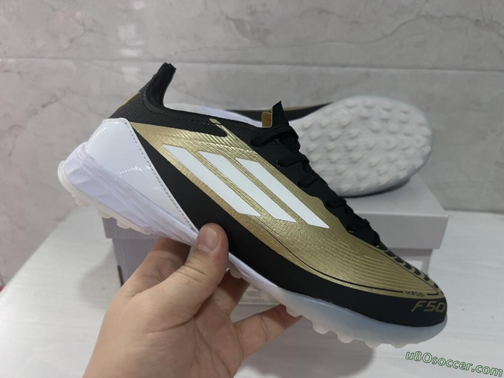 Adidas F50 Elite TF Artificial Turf Soccer Shoes - Gold/White/Black