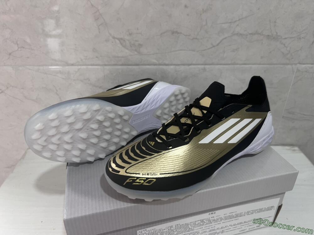 Adidas F50 Elite TF Artificial Turf Soccer Shoes - Gold/White/Black