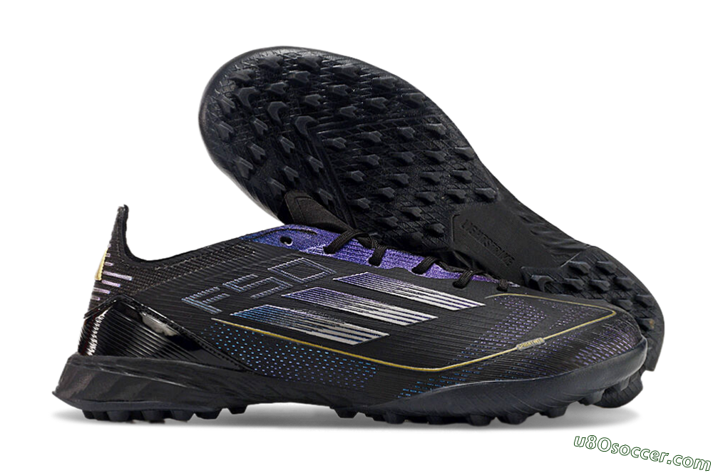 Adidas F50 Elite TF Artificial Turf Soccer Shoes - Black/Silver/Purple 1