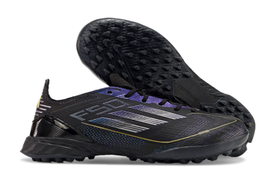Adidas F50 Elite TF Artificial Turf Soccer Shoes - Black/Silver/Purple