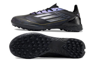 Adidas F50 Elite TF Artificial Turf Soccer Shoes - Black/Silver/Purple