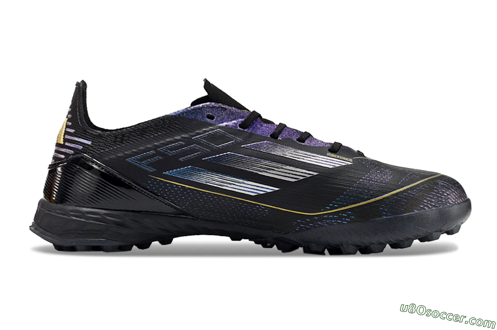 Adidas F50 Elite TF Artificial Turf Soccer Shoes - Black/Silver/Purple 4
