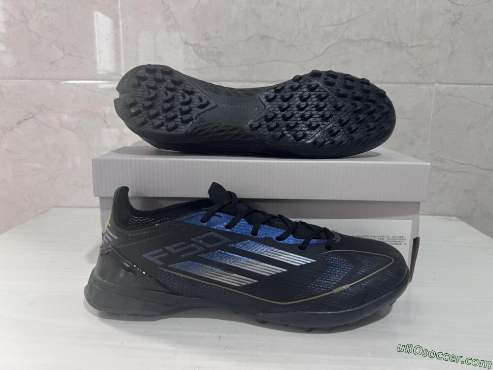 Adidas F50 Elite TF Artificial Turf Soccer Shoes - Black/Silver/Purple