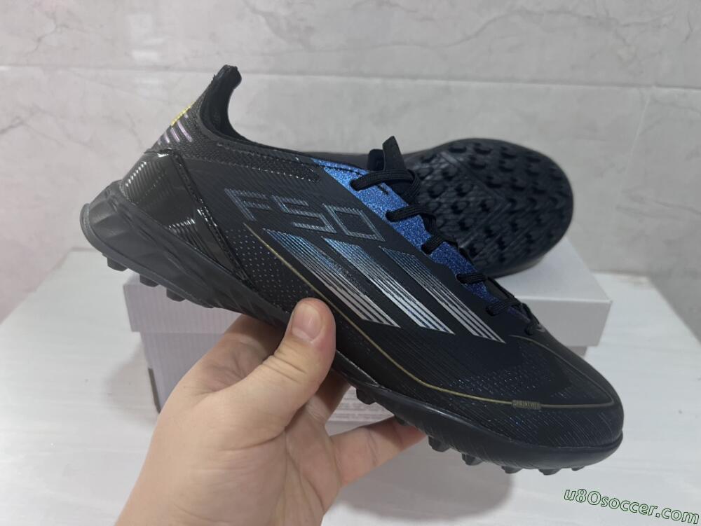 Adidas F50 Elite TF Artificial Turf Soccer Shoes - Black/Silver/Purple