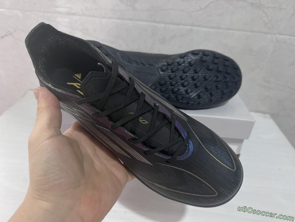 Adidas F50 Elite TF Artificial Turf Soccer Shoes - Black/Silver/Purple