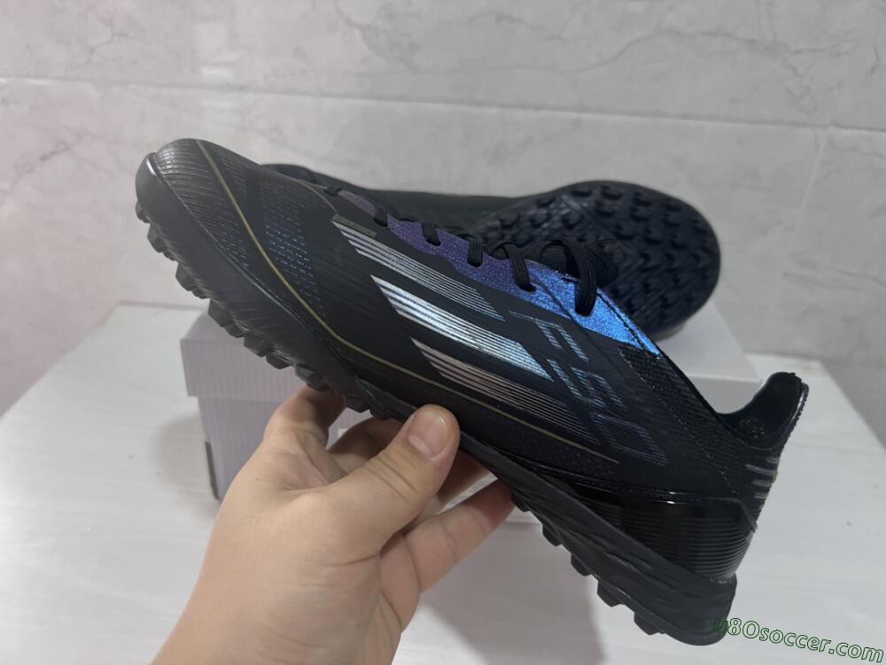 Adidas F50 Elite TF Artificial Turf Soccer Shoes - Black/Silver/Purple