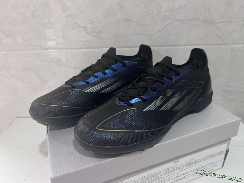 Adidas F50 Elite TF Artificial Turf Soccer Shoes - Black/Silver/Purple
