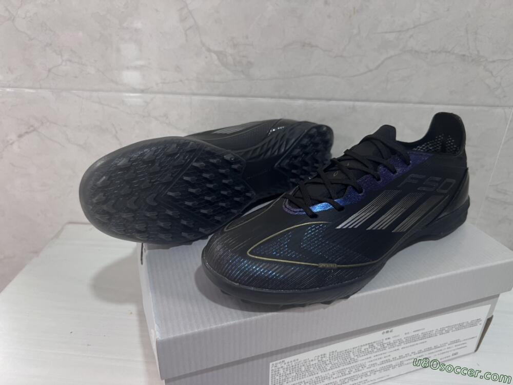 Adidas F50 Elite TF Artificial Turf Soccer Shoes - Black/Silver/Purple